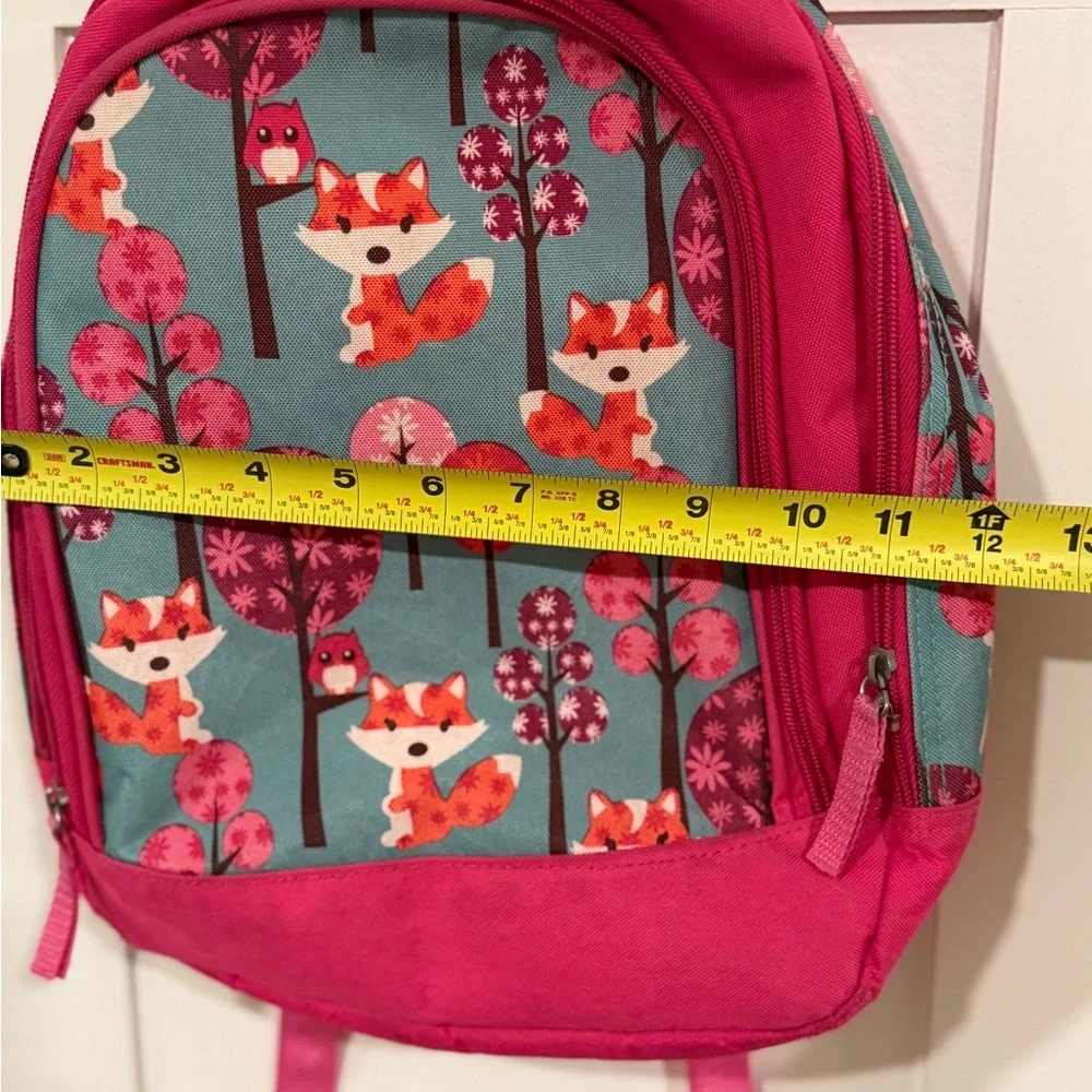 Pink Fox Print Kids Backpack